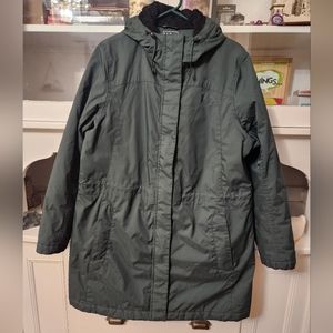 L.L. Bean Green Winter Jacket with black faux fur vest lining - Women's Large